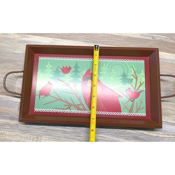 Gund Cardinal Bird Serving Tray Rectangular with Handles Christmas Decor - Picture 6 of 11